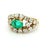 Mid-Century Modern 1960s Colombian 18k Yellow Gold Emerald & Diamond Cocktail Ring, Size 7 For Sale - Image 3 of 14