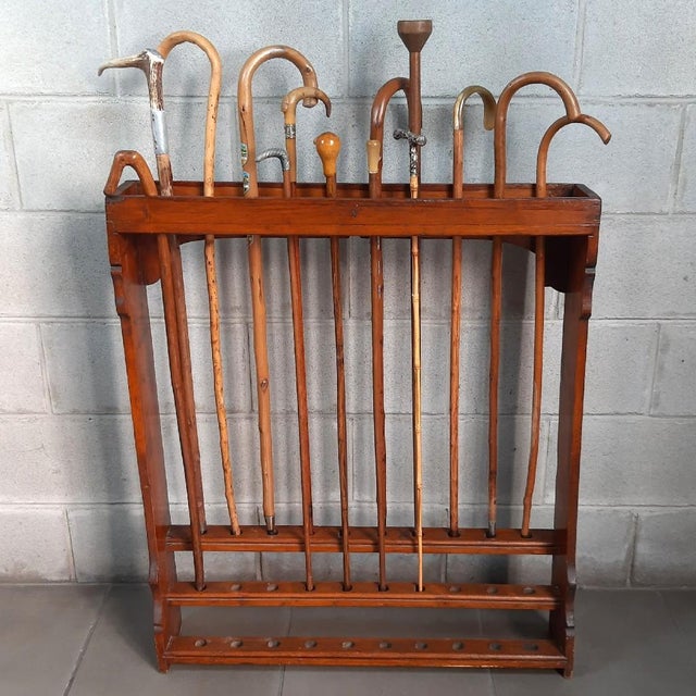 20th Century Wooden Display Stand Rack for Walking Sticks For Sale - Image 6 of 10