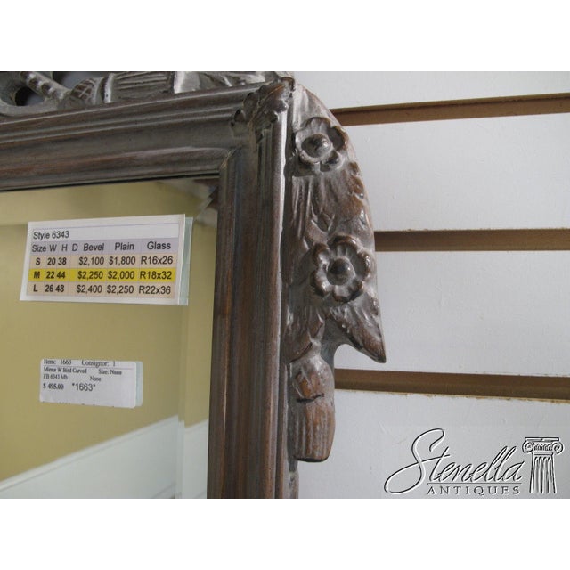 Glass Friedman Brothers #6343 White Washed Carved Frame Decorative Mirror For Sale - Image 7 of 9