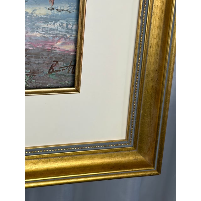 Mid 20th Century Mid 20th Century Stunning 39" Framed Paris Oil Painting – "Burnett" Eiffel Tower For Sale - Image 5 of 10