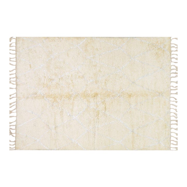 Moroccan Hand Knotted Wool Rug, 10'x14' For Sale