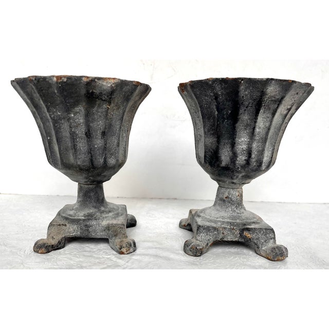 Vintage French Cast Iron Pedestal Urn For Sale - Image 17 of 17