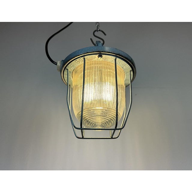 Blue Industrial Bunker Light from Polam Gdansk, 1970s, 1960s For Sale - Image 14 of 15