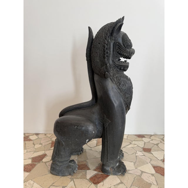 Thai Artist, Guardian Lions, 19th Century, Bronzes, Set of 2 For Sale - Image 18 of 18