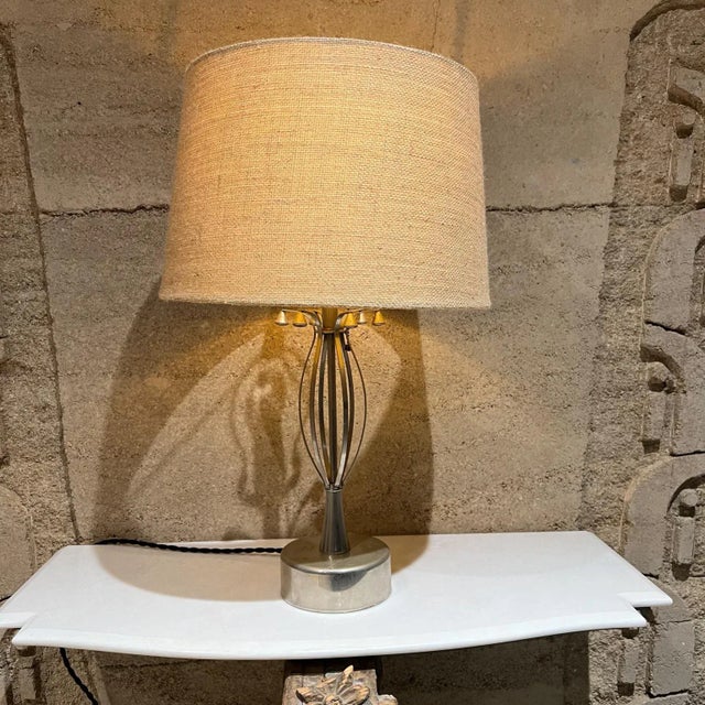 Mid-Century Modern Mid-Century Modern Chrome Table Lamp, Sculptural Design, 1970s For Sale - Image 3 of 10
