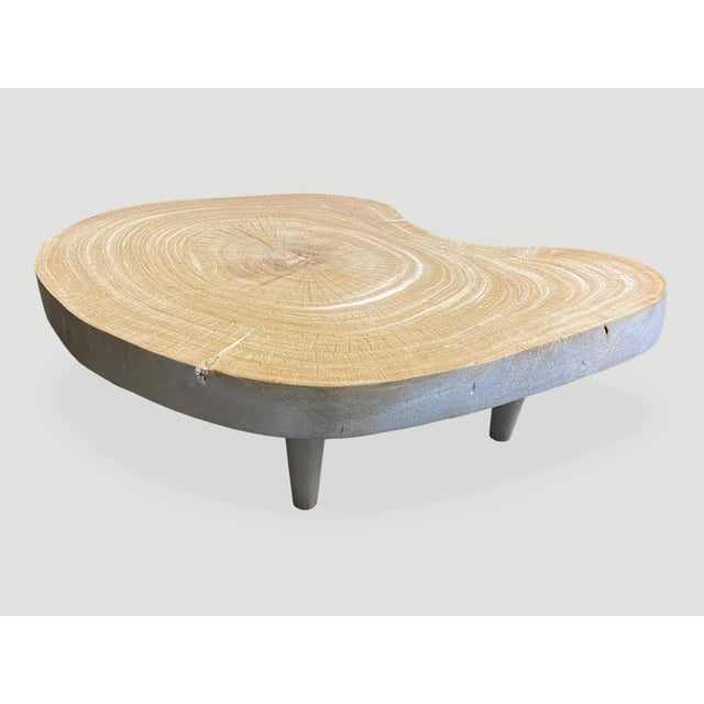 Andrianna Shamaris Amorphous Single Slab Teak Mid-Century Modern Coffee Table For Sale - Image 16 of 18