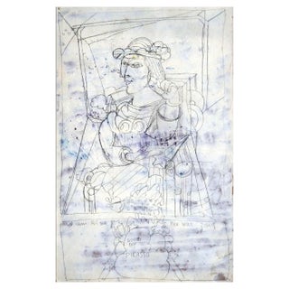 Vladimir Glushenkov, Goodbye Picasso, Pencil on Cardboard, 1998 For Sale