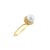 Contemporary 6MM Freshwater Pearl Diamond Halo Ring 14k Yellow Gold, Size 5 For Sale - Image 3 of 4