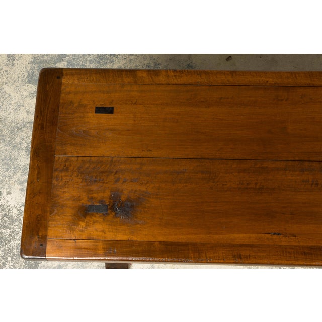Late 19th Century 19th Century French Provincial Walnut Dining Table With Trestle Base For Sale - Image 5 of 18