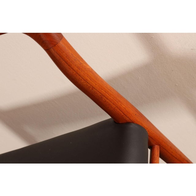 Set of Eight Danish Teak and Leather Niels O Møller Dining Chairs Models 75 & 56 For Sale - Image 15 of 18