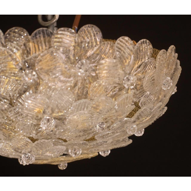 1960s Murano Ceiling Light Gold and Trasparent Flower by Seguso for Venini For Sale - Image 11 of 12