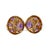 Vintage 18K yellow gold clip-on earrings featuring a round design set with round and oval cut amethysts accented by a...