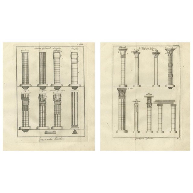 Ancient Egyptian Columns and Capitals, 1776, Paper, Set of 2 For Sale - Image 4 of 10
