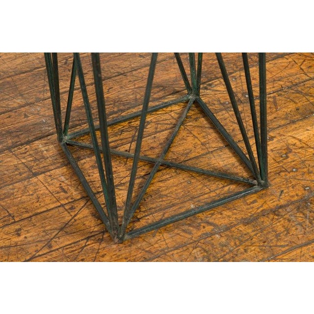 Contemporary Console Table with Reclaimed Wood Top & Metal Bases For Sale - Image 12 of 12
