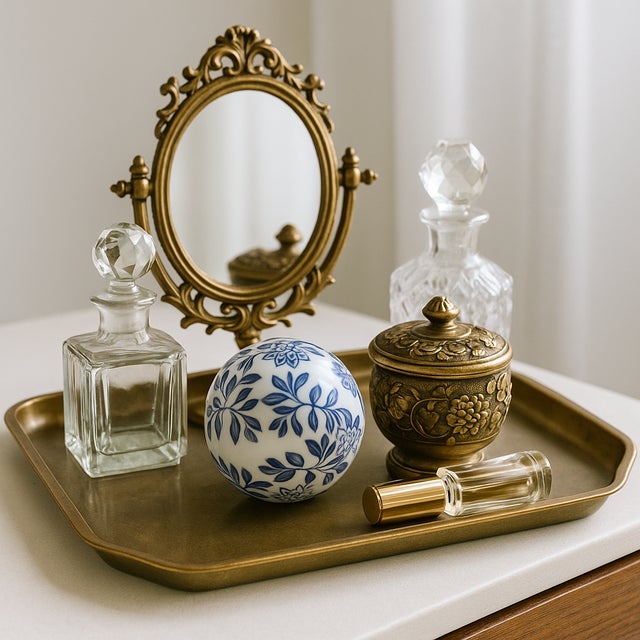 Late 20th Century Chinese Blue & White Hand-Painted Porcelain Floral Sphere For Sale In Santa Fe - Image 6 of 6