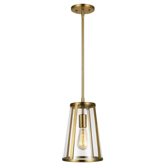Modern Sean Lavin By Visual Comfort Studio Harrow Mini Pendant in Burnished Brass For Sale - Image 3 of 3