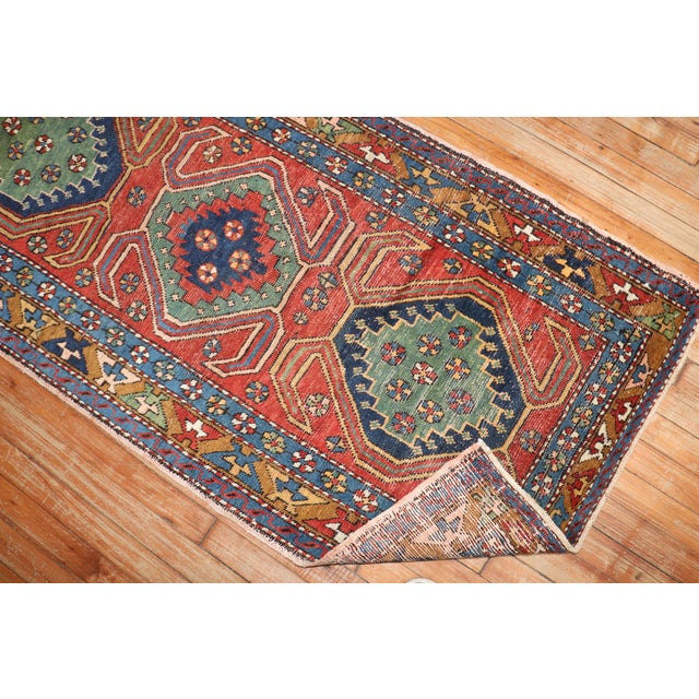 Antique Zabihi Collection Persian Heriz Runner For Sale - Image 4 of 10