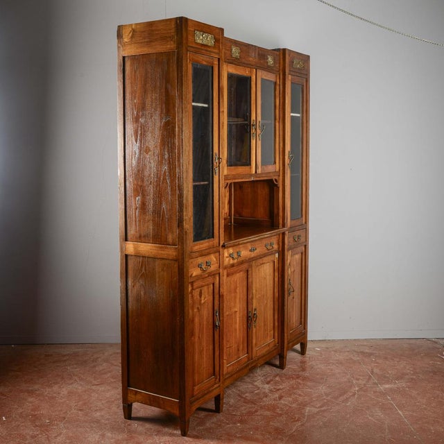 Art Nouveau Two-Body Display Cabinet For Sale - Image 3 of 9