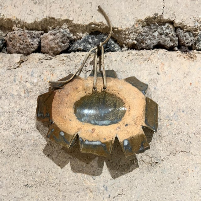 Mid-Century Modern 1970s Studio Art Handcrafted Sun Shaped Pottery For Sale - Image 3 of 6