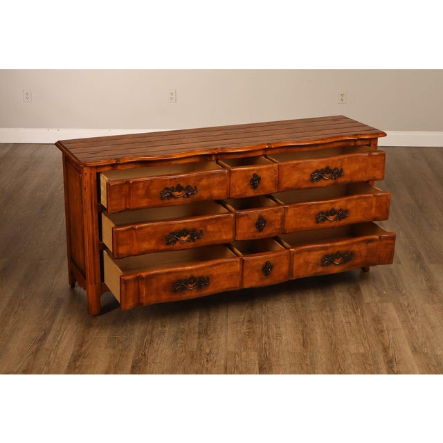 French Century Louis XV Style French Provincial Triple Dresser For Sale - Image 3 of 18