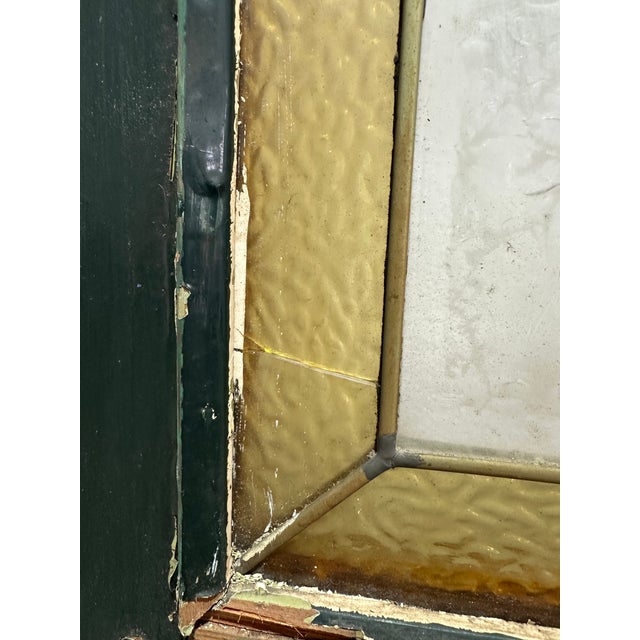 Brown Antique Arts and Crafts Stained Glass Door For Sale - Image 8 of 12