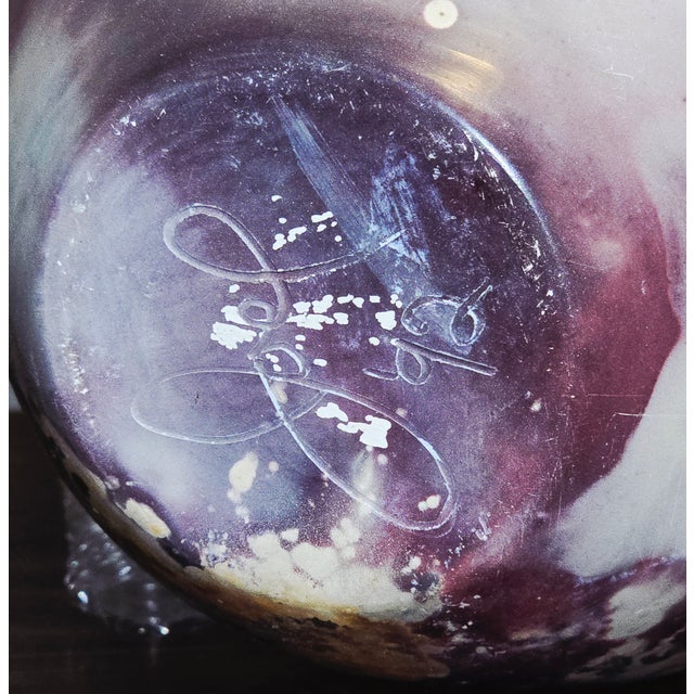 Cream Joel Magen Studio Pottery Vase – Marbled Reactive Glaze, One‑of‑a‑Kind Artisan Form For Sale - Image 8 of 9