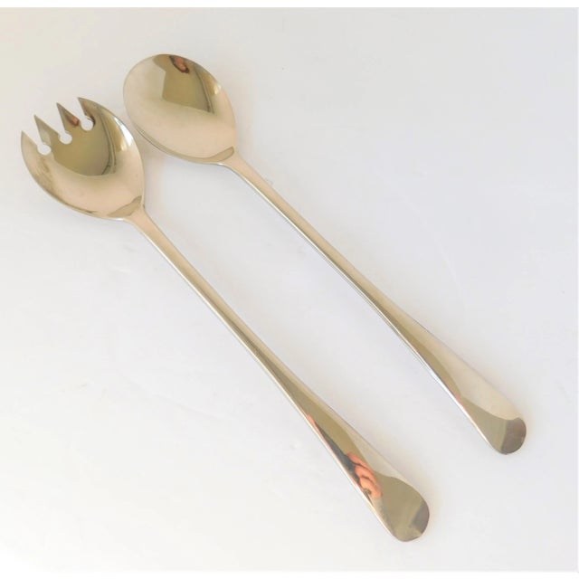 Italian Modern Silver Serving Fork and Spoon Set, Raimond, Made in Italy For Sale In New York - Image 6 of 10