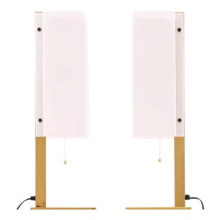 Table Lamps in Brass and Plastic from Lars-Gunnar Nordström, 1960s, Set of 2 For Sale