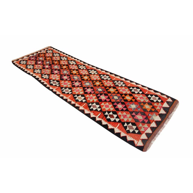 Boho Chic Vintage Kilim Runner Rug For Sale - Image 3 of 7