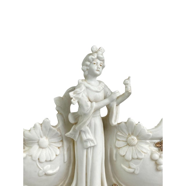 Art Nouveau French Porcelain Biscuit Trinket Tray, 1890s For Sale - Image 6 of 12