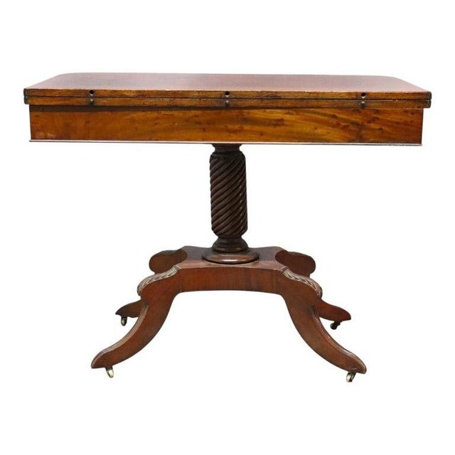 Federal Sheraton Flame Mahogany Card Table 19thC For Sale - Image 9 of 16
