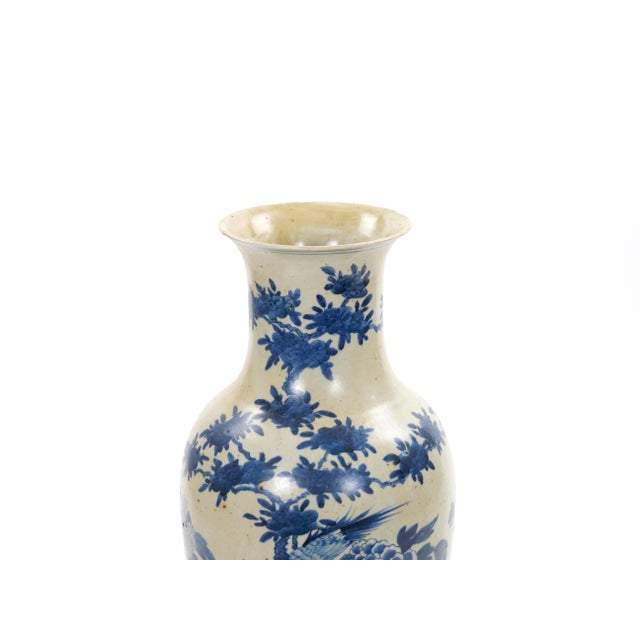 Chinese Chinese Blue and White Porcelain Decorative Vase/ Phoenix Decoration - 14 3/4 In For Sale - Image 3 of 8