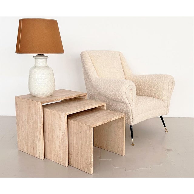 Mid-Century Italian Travertine Nesting Tables, 1970s, Set of 3 For Sale - Image 17 of 18