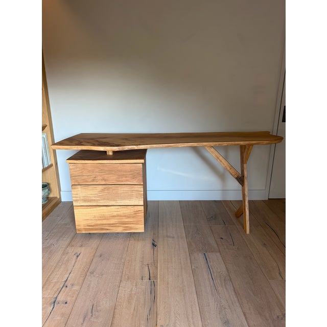 Vintage Oak Live Edge Desk, 2010s For Sale - Image 6 of 12