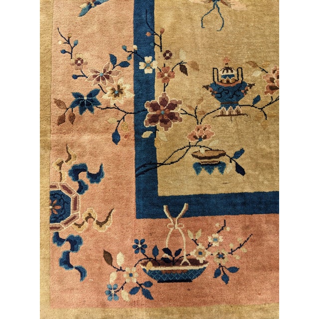 Light Pink 1920s Antique Chinese Art Deco Rug For Sale - Image 8 of 9