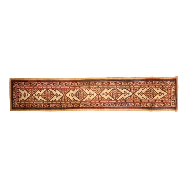 Authentic 19th Century Sarab Handmade Wool Runner For Sale