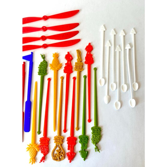 Red Vintage Collection of 61 Airline Swizzle Sticks For Sale - Image 8 of 12
