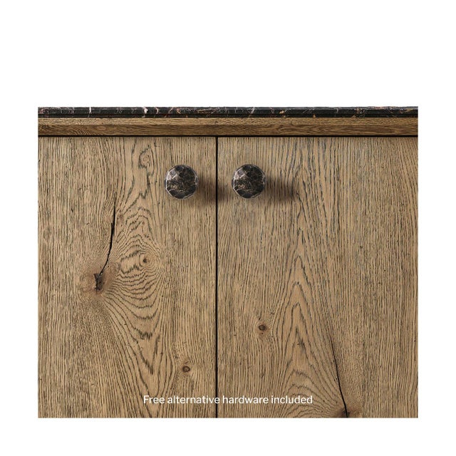 Rustic Oak and Marble Buffet For Sale - Image 12 of 13