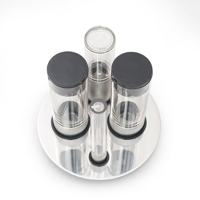 Mid-Century Modern Cylindrical Salt, Pepper, Oil and Vinegar Set by Studio Opi for Cini and Nils, 1970s, Set of 4 For Sale - Image 3 of 14