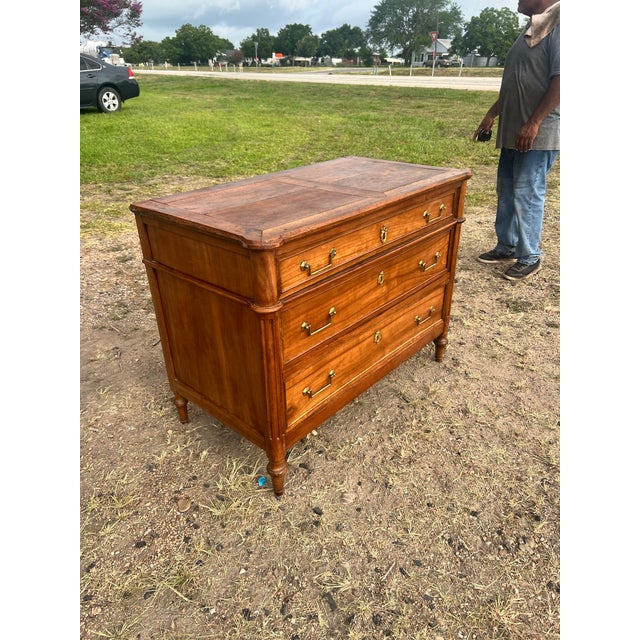 Mid 19th Century French 19th Century Louis XVI Solid Walnut Chest of Drawers For Sale - Image 5 of 12