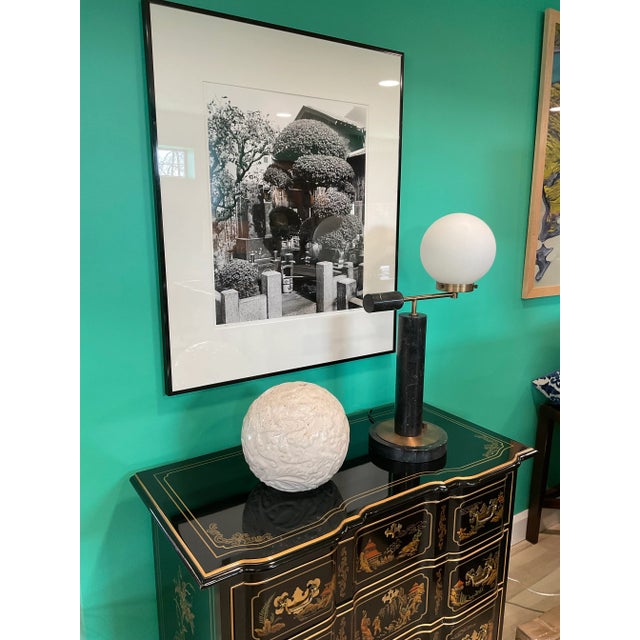 Art Deco 1960s Custom Marble and Brass Lamp For Sale - Image 3 of 11