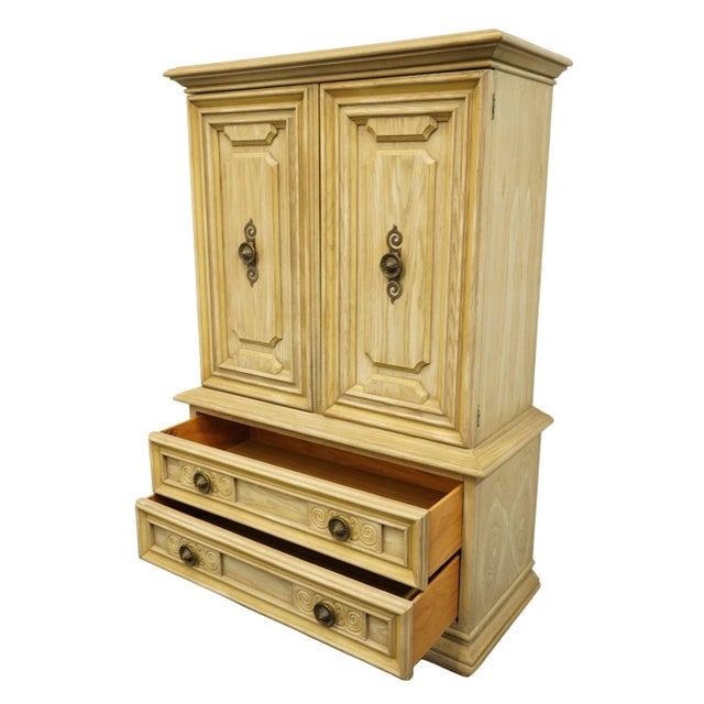 Farcher Furniture Italian Contemporary 42" Pickled Wood Door Chest 472-9864 For Sale In Kansas City - Image 6 of 13