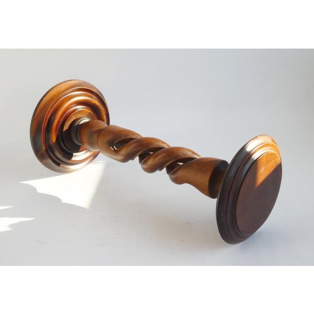Carved Braley Twist Wooden Pedestal, 1960s For Sale - Image 4 of 9