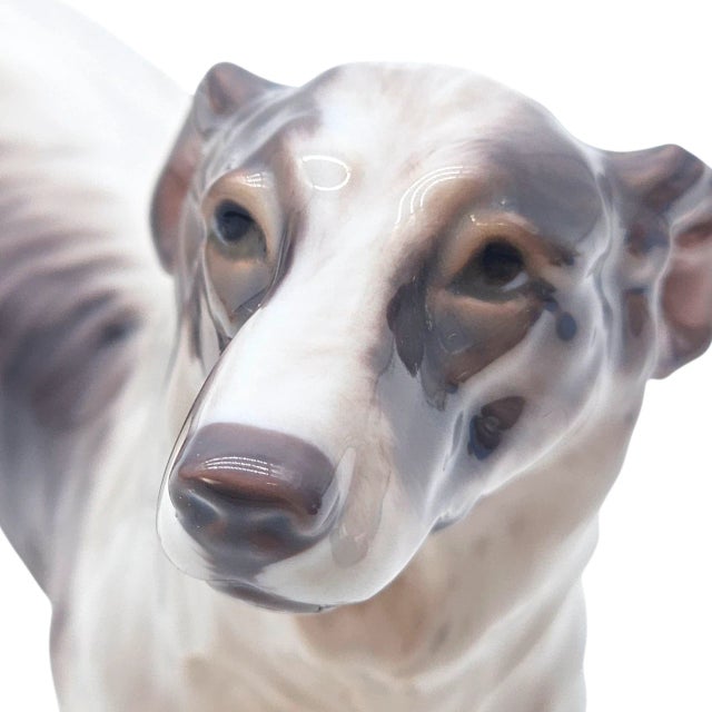 Mid-20th Century Dahl Jensen Danish Porcelain Borzoi Russian Wolfhound Dog Figurine Model 1137 9.5" For Sale In San Francisco - Image 6 of 9