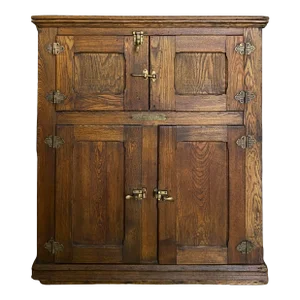 Antique Oak Alaska Ice Box Cabinet