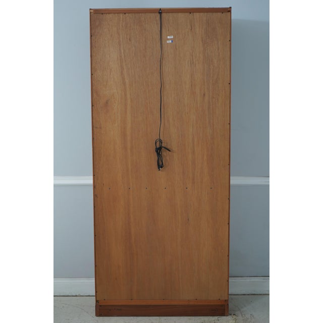 Stickley Cherry Tall Glass Door Curio Display Cabinet For Sale - Image 14 of 16