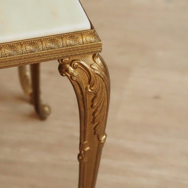 Louis XV Style Nesting Tables in Brass and Marble, 1950s, Set of 2 For Sale - Image 6 of 10