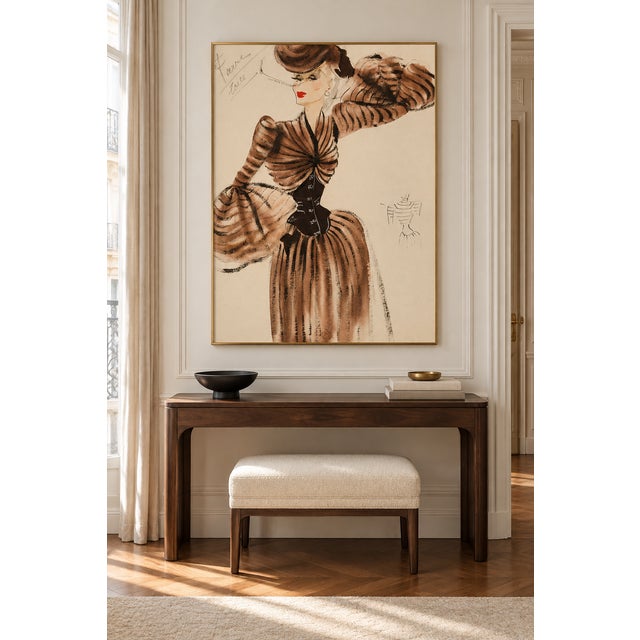 Art Deco Vintage Fashion Art Print – French Fashion Illustration, 18" X 24" For Sale - Image 3 of 9