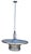 Striking 30.5" diameter Machine-Age pendant light features a spun aluminum shade with a streamlined saucer with 4 extended...