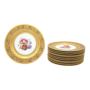 Set of Twelve Hutschenreuther Plates, Germany Circa 1900
